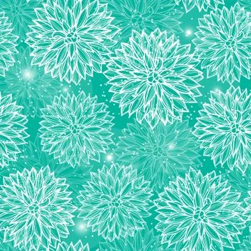Seamless pattern with flowers Dahlia Stock Illustration