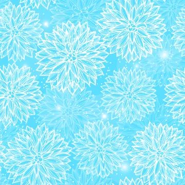 Seamless pattern with flowers Dahlia Stock Illustration