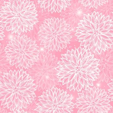 Seamless pattern with flowers Dahlia Stock Illustration