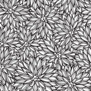Seamless pattern with flowers Dahlia Stock Illustration