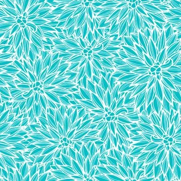 Seamless pattern with flowers Dahlia Stock Illustration