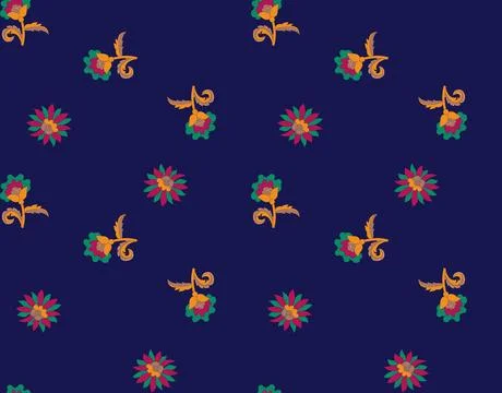 Seamless pattern with flowers for design. Small colorful multicolor flowers.. Illustrazione stock