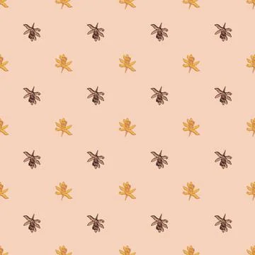 Seamless pattern flowers engraved. Vintage background of garden floral in han Stock Illustration