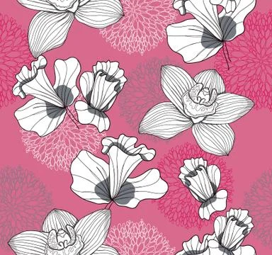 Seamless pattern with flowers. floral background. Stock Illustration