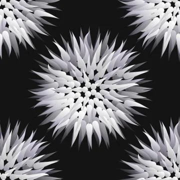 Seamless pattern with flowers. Floral stylish modern wallpaper. 3d vector ill Stock Illustration