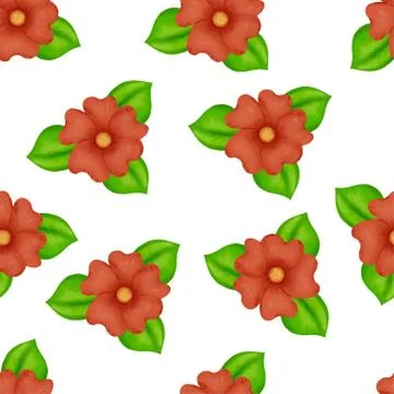 Seamless pattern flowers, forest green, gray leaves garland, white background Stock Illustration
