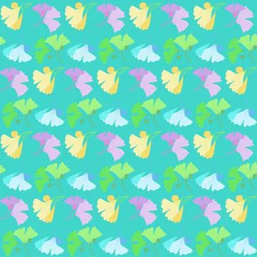 Seamless pattern with flowers on green Stock Illustration