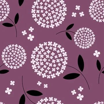 Seamless pattern with flowers hydrangea Stock Illustration