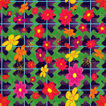Seamless pattern flowers. Illustrazione stock