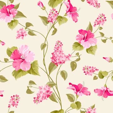Seamless pattern of flowers Stock Illustration