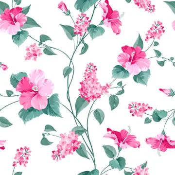 Seamless pattern of flowers Stock Illustration