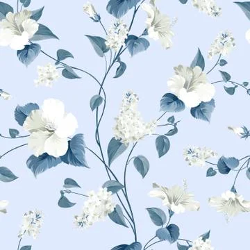 Seamless pattern of flowers Stock Illustration
