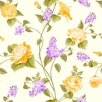 Seamless pattern of flowers Stock Illustration