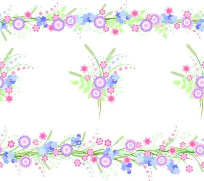 Seamless pattern of flowers Illustrazione stock