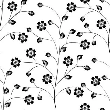 Seamless pattern with flowers Stock Illustration