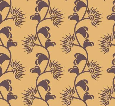 Seamless pattern with flowers Stock Illustration