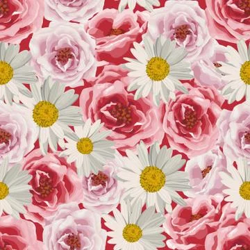 Seamless pattern flowers Stock Illustration