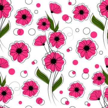 Seamless pattern with flowers Stock Illustration