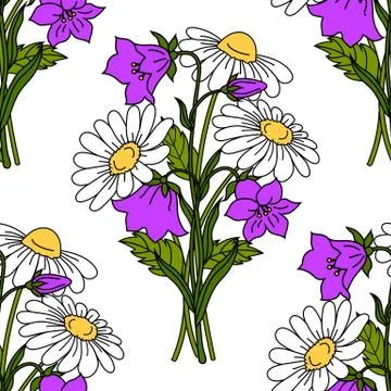 Seamless pattern with flowers Stock Illustration