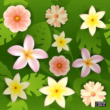 Seamless pattern with flowers Ilustração Stock