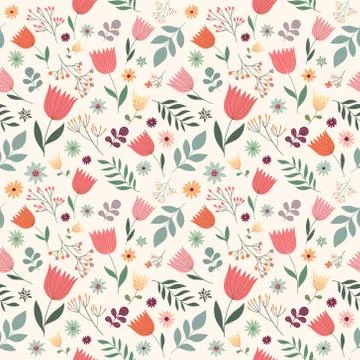 Seamless pattern with flowers Stock Illustration
