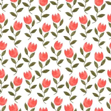 Seamless pattern with flowers . Stock Illustration