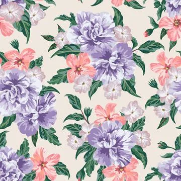 Seamless pattern with flowers. Illustrazione stock