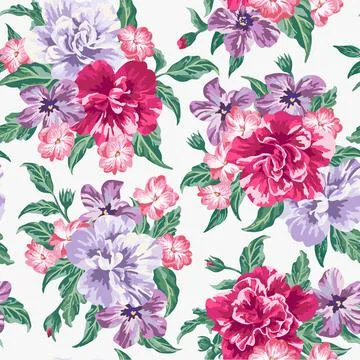 Seamless pattern with flowers. Illustrazione stock