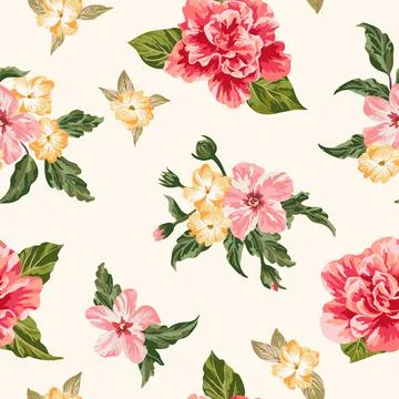 Seamless pattern with flowers. Illustrazione stock