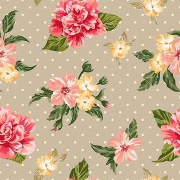 Seamless pattern with flowers. 스톡 일러스트