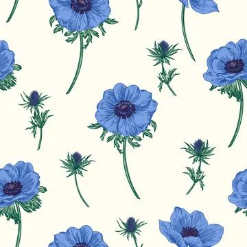 Seamless pattern with flowers. Stock-Illustration