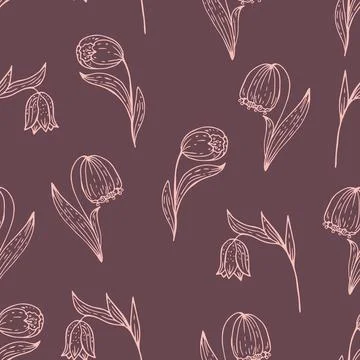 Seamless pattern with flowers. Stock Illustration