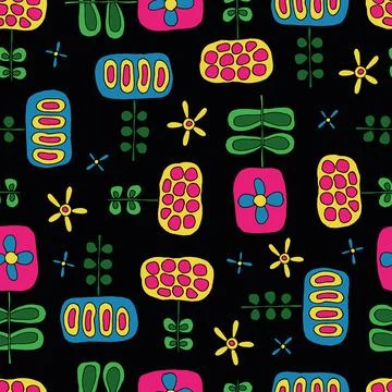 Seamless pattern with flowers Stock Illustration