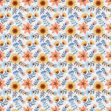 Seamless pattern with flowers Stock Illustration