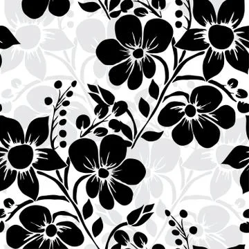Seamless pattern with flowers, for invitations, cards, scrapbooking, print Stock Illustration