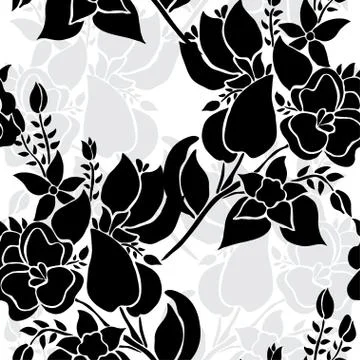 Seamless pattern with flowers, for invitations, cards, scrapbooking, print Stock Illustration