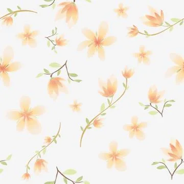 Seamless pattern of flowers on a light and dark background. Wallpaper with br Stock Illustration