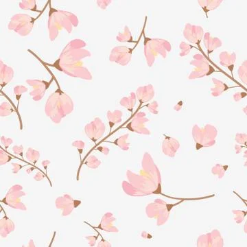 Seamless pattern of flowers on a light and dark background. Wallpaper with br Stock Illustration