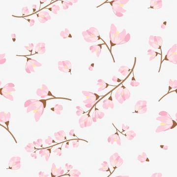 Seamless pattern of flowers on a light and dark background. Wallpaper with br Stock Illustration