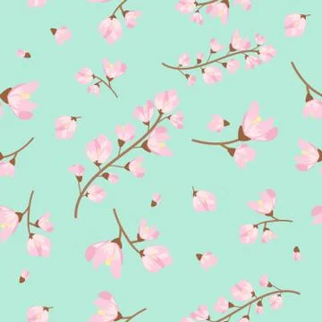 Seamless pattern of flowers on a light and dark background. Wallpaper with br Stock Illustration