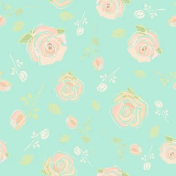 Seamless pattern of flowers on a light and dark background. Wallpaper with br Stock Illustration