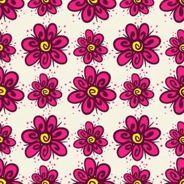 Seamless pattern with flowers on light background Stock Illustration