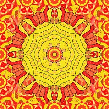 Seamless pattern with flowers. Ornate zentangle texture, endless pattern with ab Stock Illustration