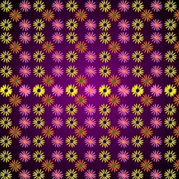 Seamless pattern with flowers on a purple background Illustrazione stock