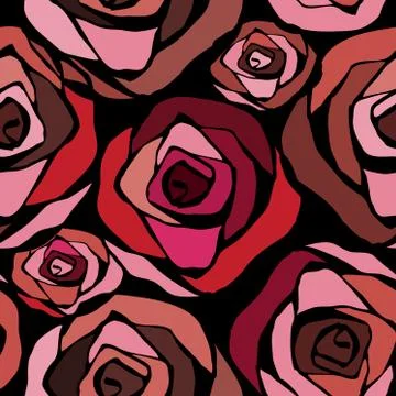 Seamless pattern with flowers roses Stock Illustration