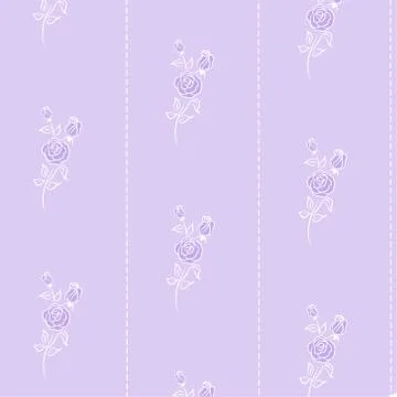 Seamless pattern with flowers roses on lavender background, vector floral Stock Illustration