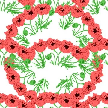 Seamless pattern flowers. The seamless pattern flora and fauna depicted Illustration