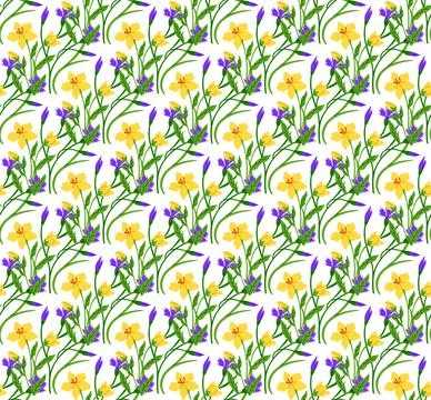 Seamless pattern flowers. The seamless pattern flowers concept explored Stock Illustration