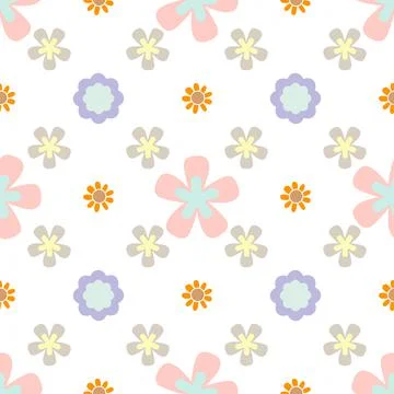 Seamless pattern with flowers. Summer print. Floral background. Fabric design Stock Illustration