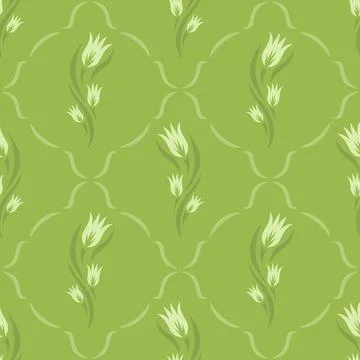 Seamless pattern with flowers (tulip buds).  Stock Illustration